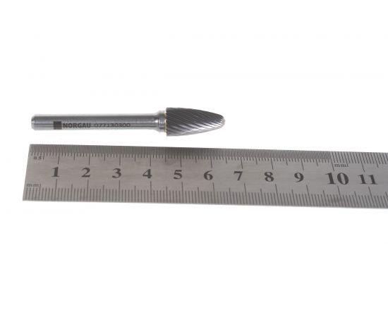 Борфреза твердосплавная NORGAU форма F параболическая со сферической вершиной SCM HM F1020M06-45 (10х20х6х60 мм) 077130300 – изображение 6