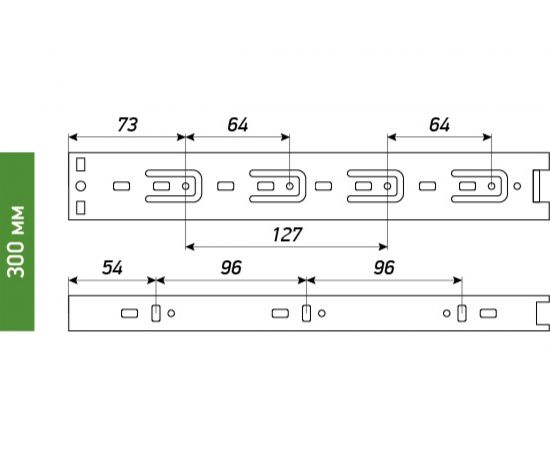 Шариковые выдвижные направляющие Laurus 300мм/42мм комплект 09025 – изображение 7