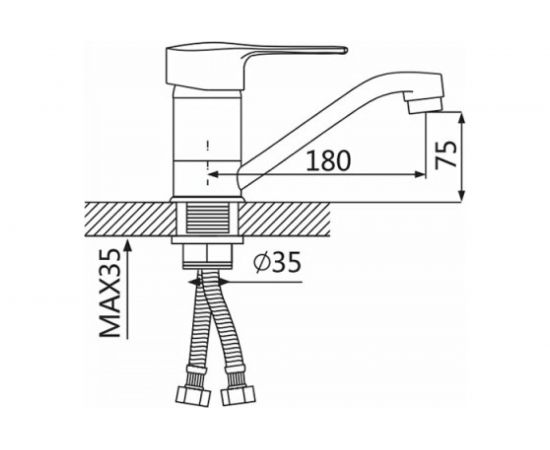 Смеситель для умывальника OUTE T4803DB – изображение 7