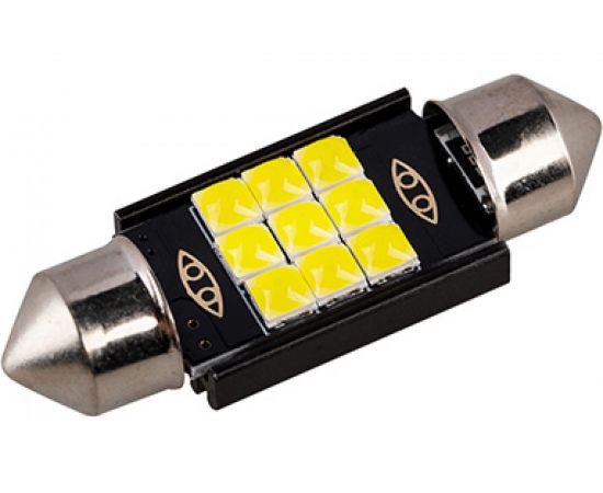 Автолампа SKYWAY диод T11(C5W) 12V 9SMD диодов, 1-конт. 36мм белая салон, номер S08201490 
