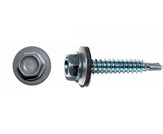 Кровельный саморез КРЕП-КОМП 4,8х19, RAL 7024, серый графит, 300 шт. ск48197024ф 