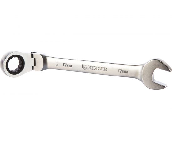 Комбинированный трещоточный ключ с шарниром 17 мм Berger BG BG1246 