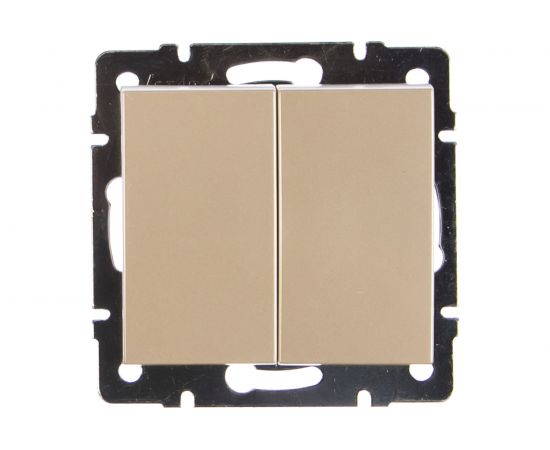 Двойной выключатель LEZARD RAIN жемчужно-белый перламутр 703-3088-101 