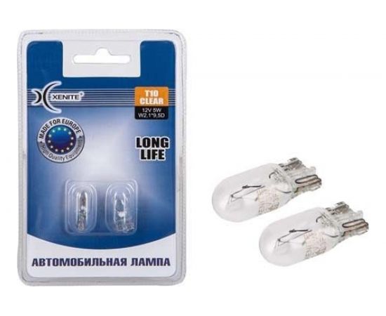 Автомобильная лампа XENITE T10, W5W, LONG LIFE, 12V, 2 шт. 1007113 – изображение 2