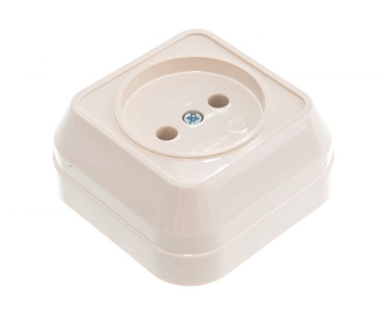 1-местная розетка Makel ОП 16А IP20 без заземления квадратная кремовый 45202 – изображение 2