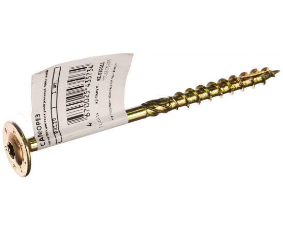 Универсальный саморез ГОСКРЕП конструкц. 8,0 x 120, желт., пресс шайба TX40 14-0016810 – изображение 2