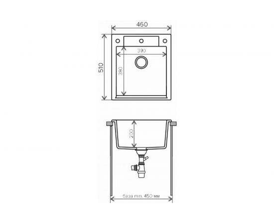 Кухонная мраморная мойка Polygran Argo-460 песочный №302 – изображение 2