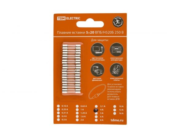 Плавкая вставка TDM ВПБ6-12 4А 250В упак 10 шт. SQ0738-0012 – изображение 2