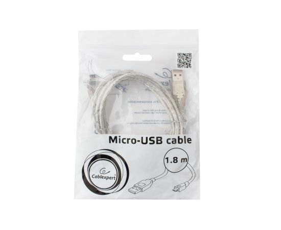 Кабель Cablexpert USB 2.0 Pro, AM/microBM, 18м, экран прозрачный CCP-mUSB2-AMBM-6-TR – изображение 3