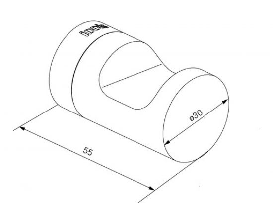 Одинарный крючок IDDIS NOA сплав металлов, белый матовый NOAWT10i41 – изображение 3