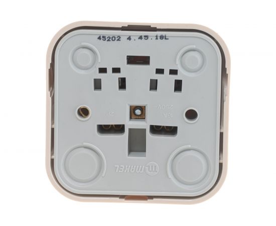 1-местная розетка Makel ОП 16А IP20 без заземления квадратная кремовый 45202 – изображение 4