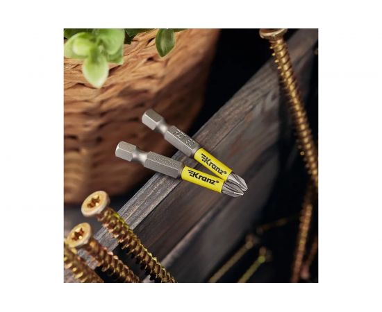 Бита (2 шт; PZ1x50 мм; сталь S2) для шуруповерта KRANZ KR-92-0418-1 – изображение 5