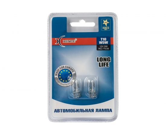 Автомобильная лампа XENITE T10, W5W, LONG LIFE, 12V, 2 шт. 1007113 – изображение 7