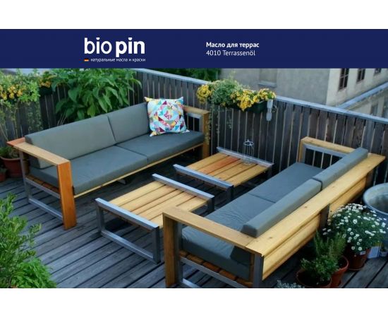Масло для террас BIO PIN 4010 Terrassenol в цвете Тик 45 мл 40106C102 – изображение 8