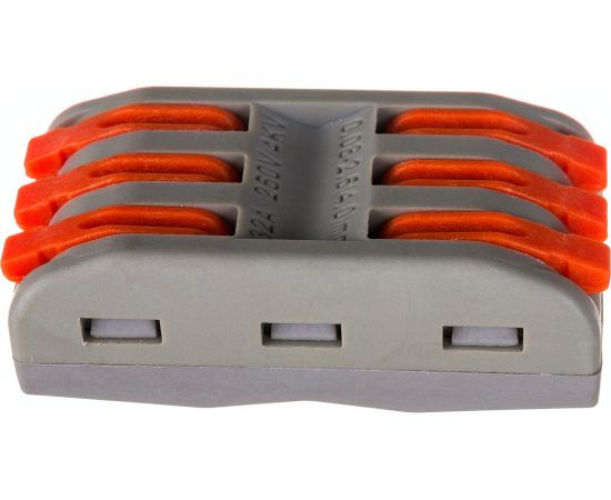 Строительно-монтажная клемма STEKKER 3 контактные группы 1 ввод, 1вывод на полюс, LD222-423, 25шт, 39036 