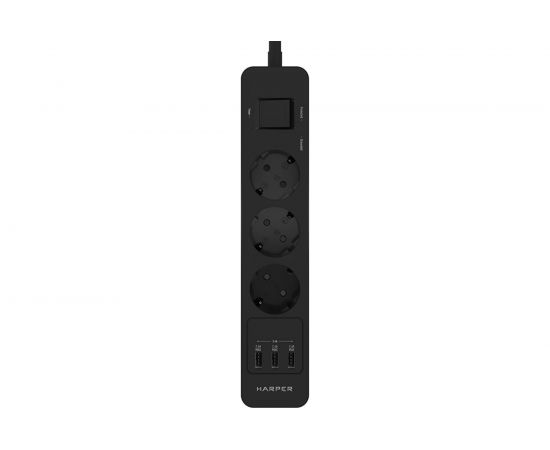 Удлинитель с USB зарядкой HARPER UCH-360 Black H00003011 