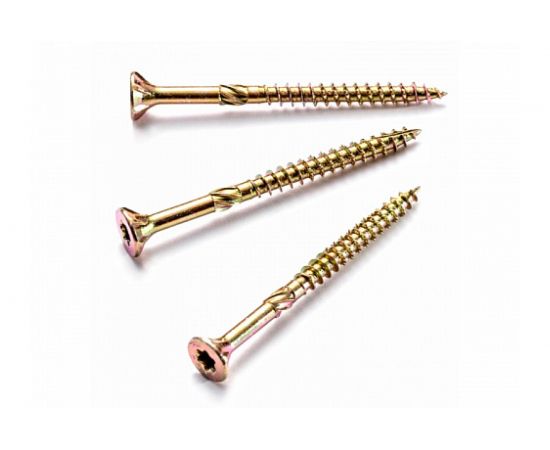 Саморезы по дереву КРЕП-КОМП желтые, потай. ПРОФИ HIMTEX 5.0х90мм 100шт 05090Fh 