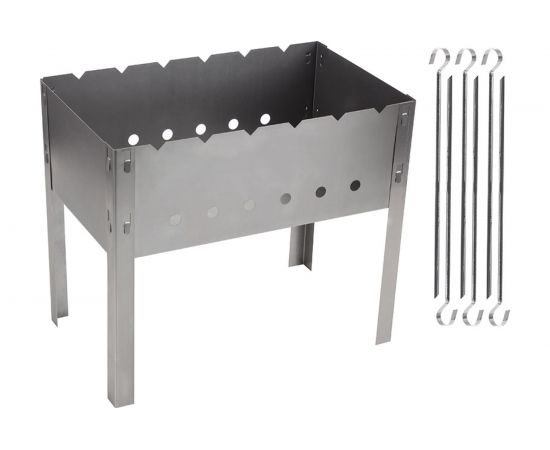 Сборно-разборный мангал Ecos 400х240х350см, 0.50мм, с 6 шампурами 008480 