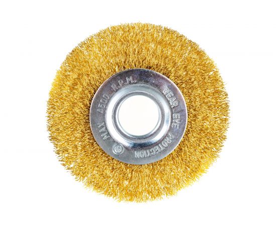 Щетка-крацовка дисковая (100х22.2 мм; латунированная стальная проволока) РемоКолор 45-2-110 