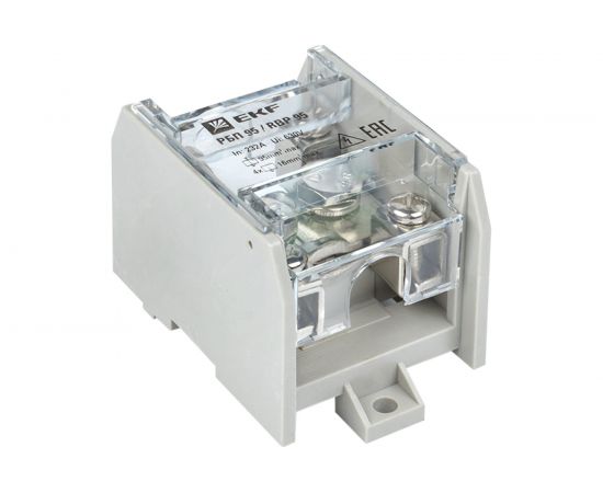 Распределительный блок EKF проходной, РБП 95, 1х95-4х16 мм2, 232/100А, PROxima SQRBP-95-100 