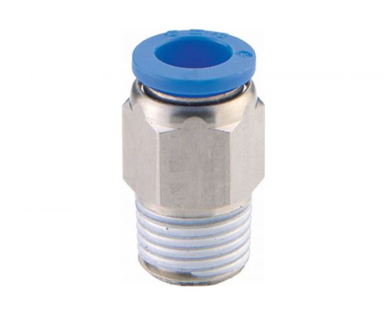 Фитинг металлический 6 мм - наружная резьба 1/8" Pegas pneumatic 6110 