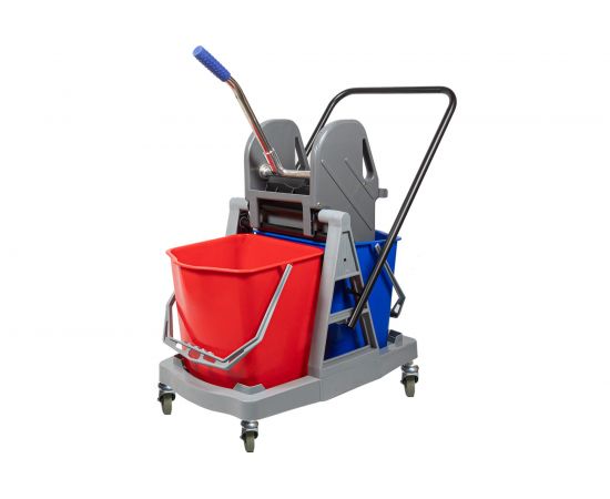 Уборочная тележка Baiyun двухведерная, 2x17, с отжимом AF08076 