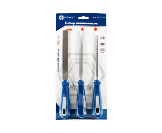 Набор напильников КОБАЛЬТ № 2, 150 мм, 3 шт. 247-729 