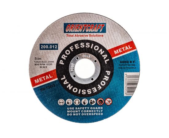 Диск отрезной по металлу 125x0.8x22.2 мм, 10 шт Orientcraft OC1250822210 