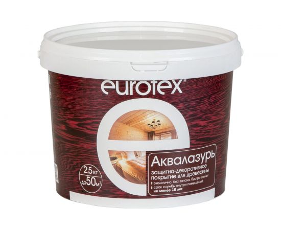 Защитно-декоративное покрытие для древесины Eurotex олива 2.5 кг 1/4 48782 