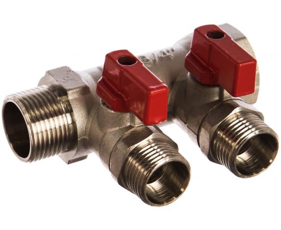 Коллектор с кранами (3/4""; 2 х 1/2"") Valtec VTc.580.N.0502 78042 