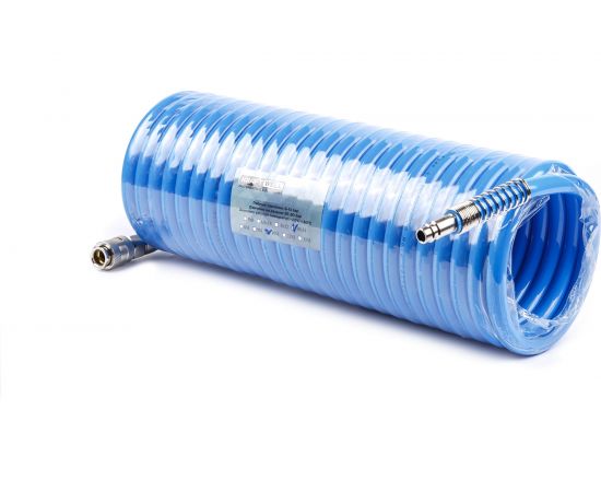 Шланг воздушный полиуретановый, спиральный 8x12 мм, 10 м KraftWell KRW-HC081210 