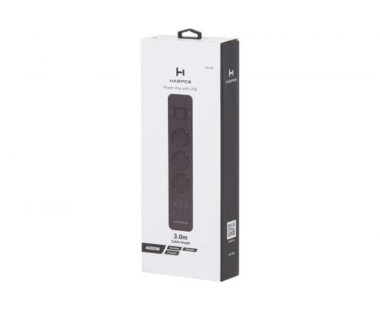 Удлинитель с USB зарядкой HARPER UCH-360 Black H00003011 – изображение 11