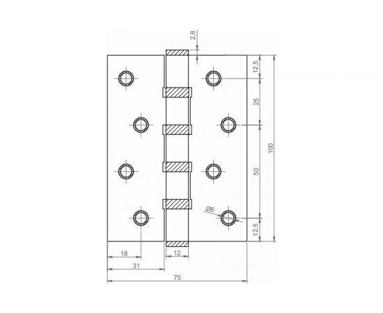 Универсальная петля Вантаж (100x75x3 мм; матовая бронза) B4-MAB – изображение 2