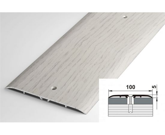 Порог прямой алюминиевый (100 мм; 0.9 м; декоративный; дуб Арктик) Лука УТ000001729 – изображение 2