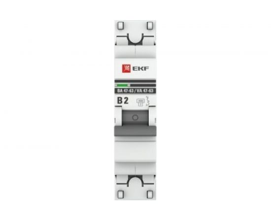 Автоматический выключатель EKF 1P, 2А, 4,5kA, ВА 47-63, PROxima SQ mcb4763-1-02B-pro – изображение 2
