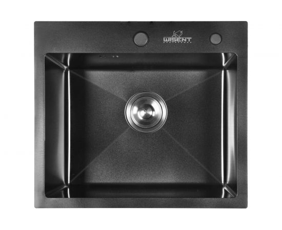 Кухонная мойка из нержавеющей стали WISENT 5044B с PVD покрытием, 50x44 см, с дозатором WS35044B/W405B/WGER010 – изображение 2