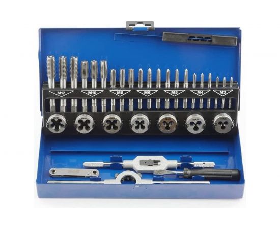 Набор ручных метчиков и плашек GSR A+S DIN 352/ 25x9 M3-M12 32 предмета S504AS70 – изображение 2