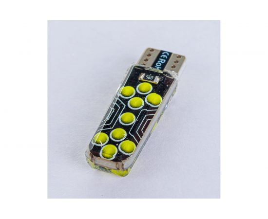 Автолампа SKYWAY диод, T10 (W5W), 12 В, 18 COB диодов, без цоколя, 1-конт., белая S08201516 – изображение 2