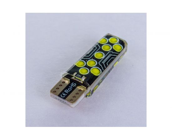 Автолампа SKYWAY диод, T10 (W5W), 12 В, 18 COB диодов, без цоколя, 1-конт., белая S08201516 – изображение 3