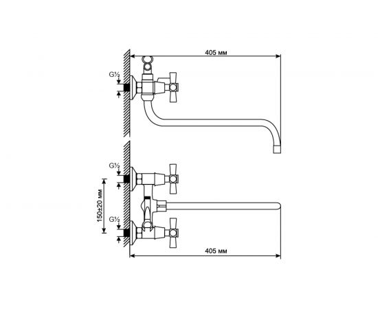 Смеситель для ванны и умывальника mixline ML09-02 522150 – изображение 3