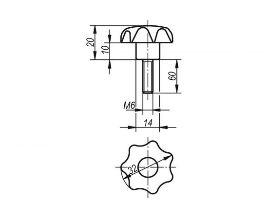 Звездообразная рукоятка KIPP K0155.4061X60 – изображение 3