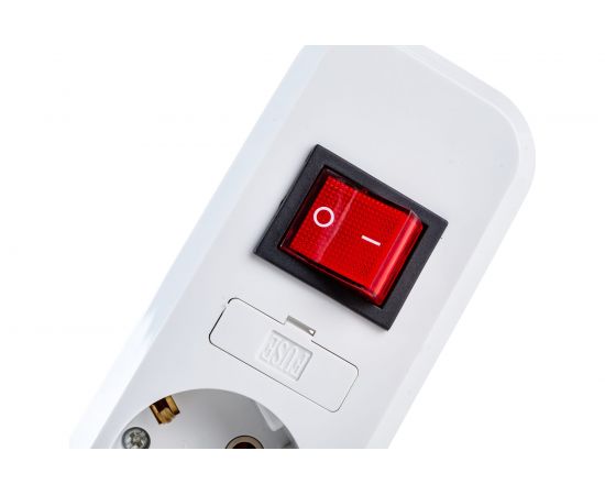 Розеточная колодка АБК-СИЛА 3 гнезда с заземлением и выключателем 16А/220В белая 1 шт 5402503 – изображение 4