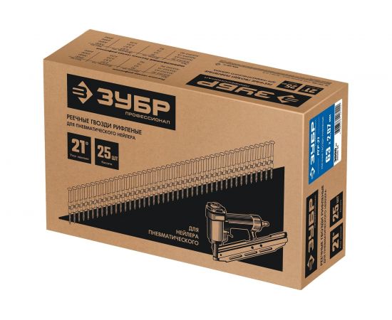 Реечные гвозди ЗУБР РГР-21 63 мм, рифленые, 3000 шт. 305392-63 – изображение 4
