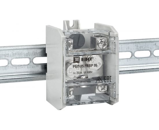 Распределительный блок EKF проходной, РБП 95, 1х95-4х16 мм2, 232/100А, PROxima SQRBP-95-100 – изображение 4