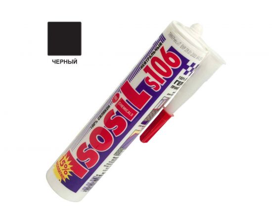 Герметик силиконовый нейтральный Isosil S106, черный, 280 мл 1060711 – изображение 4
