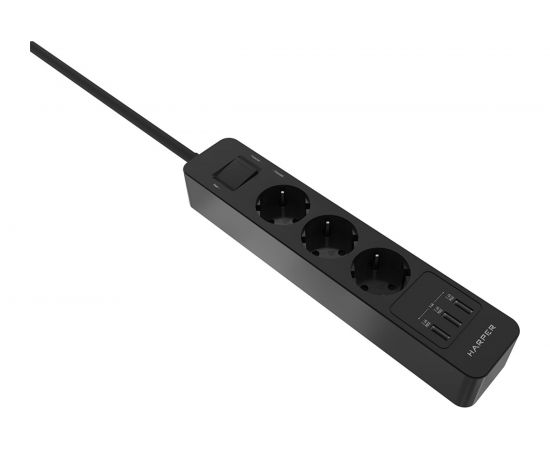 Удлинитель с USB зарядкой HARPER UCH-360 Black H00003011 – изображение 4