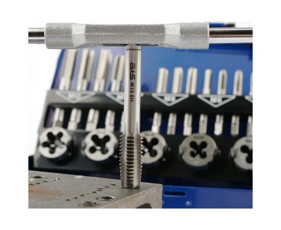 Набор ручных метчиков и плашек GSR A+S DIN 352/ 25x9 M3-M12 32 предмета S504AS70 – изображение 5