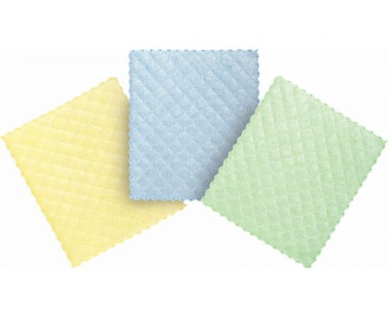 Универсальные салфетки ЛАЙМА микрофибра губчатая 3 слоя, 17х20см, ромбы, комплект 3 шт. 606657 – изображение 5
