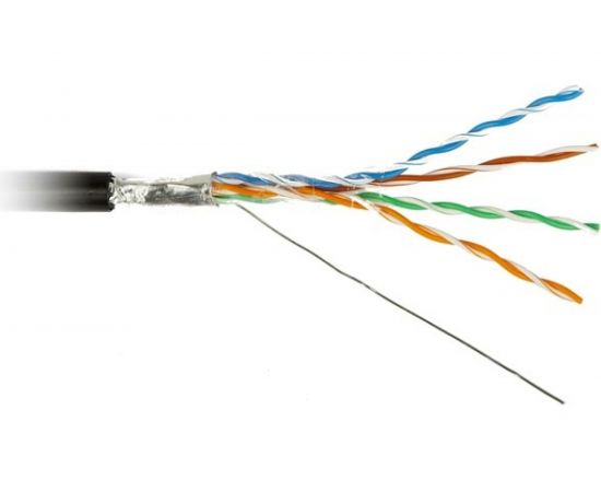 Кабель Hyperline FUTP4-C5E-S24-OUT-PE-BK-500 500 м витая пара, экранированная F/UTP, категория 5e 49110 