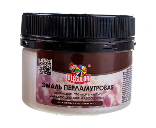 Акриловая эмаль OLECOLOR перламутровая, универсальная, серебро, 0.1 кг 4300006800 